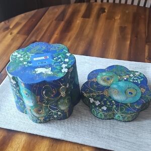 Punch Studio Blue and Green Decorative Peacock Box.